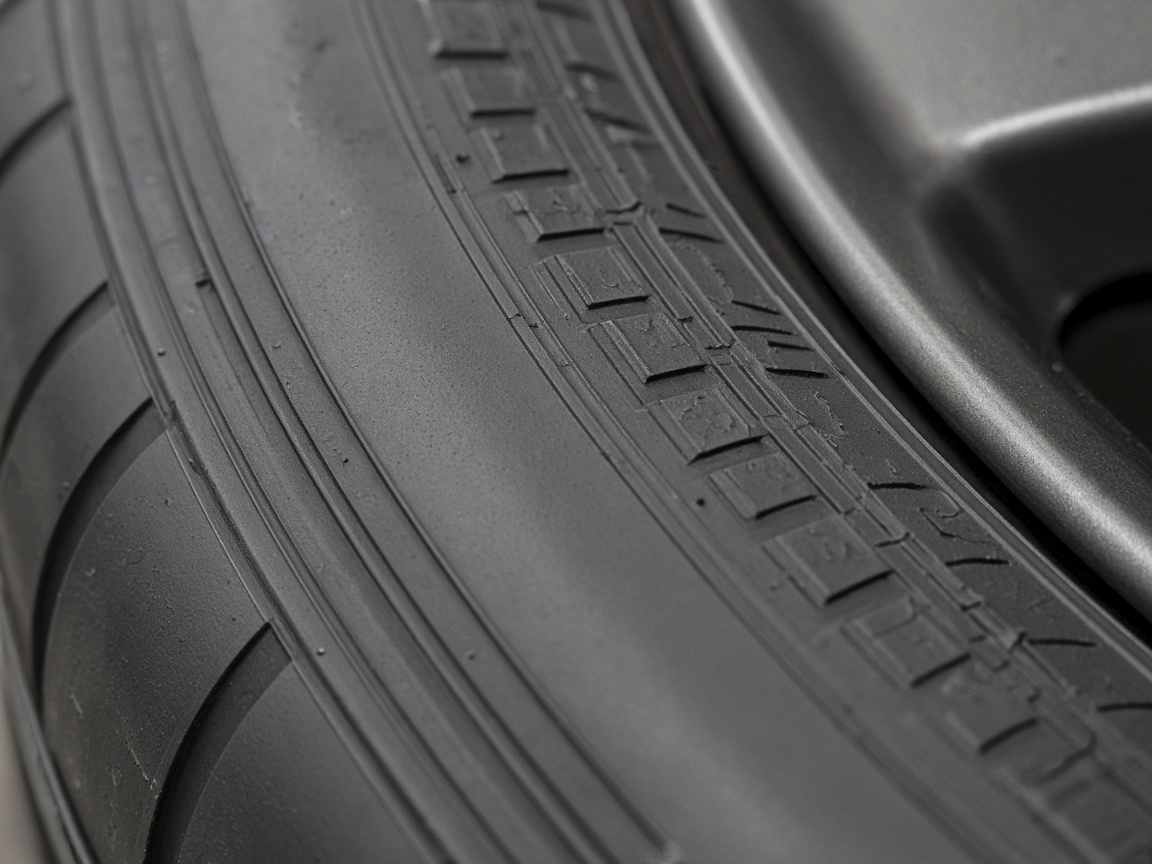 Close-up van een bandenwang